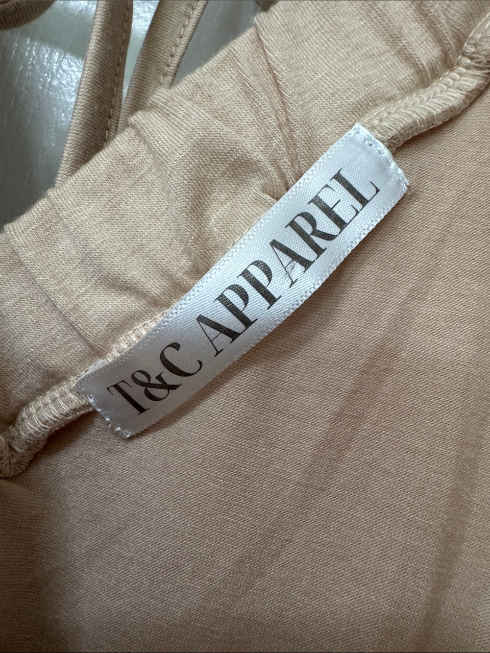 Neutral Beige Ruffle V-Neck Maxi Dress - Picture 2 of 6